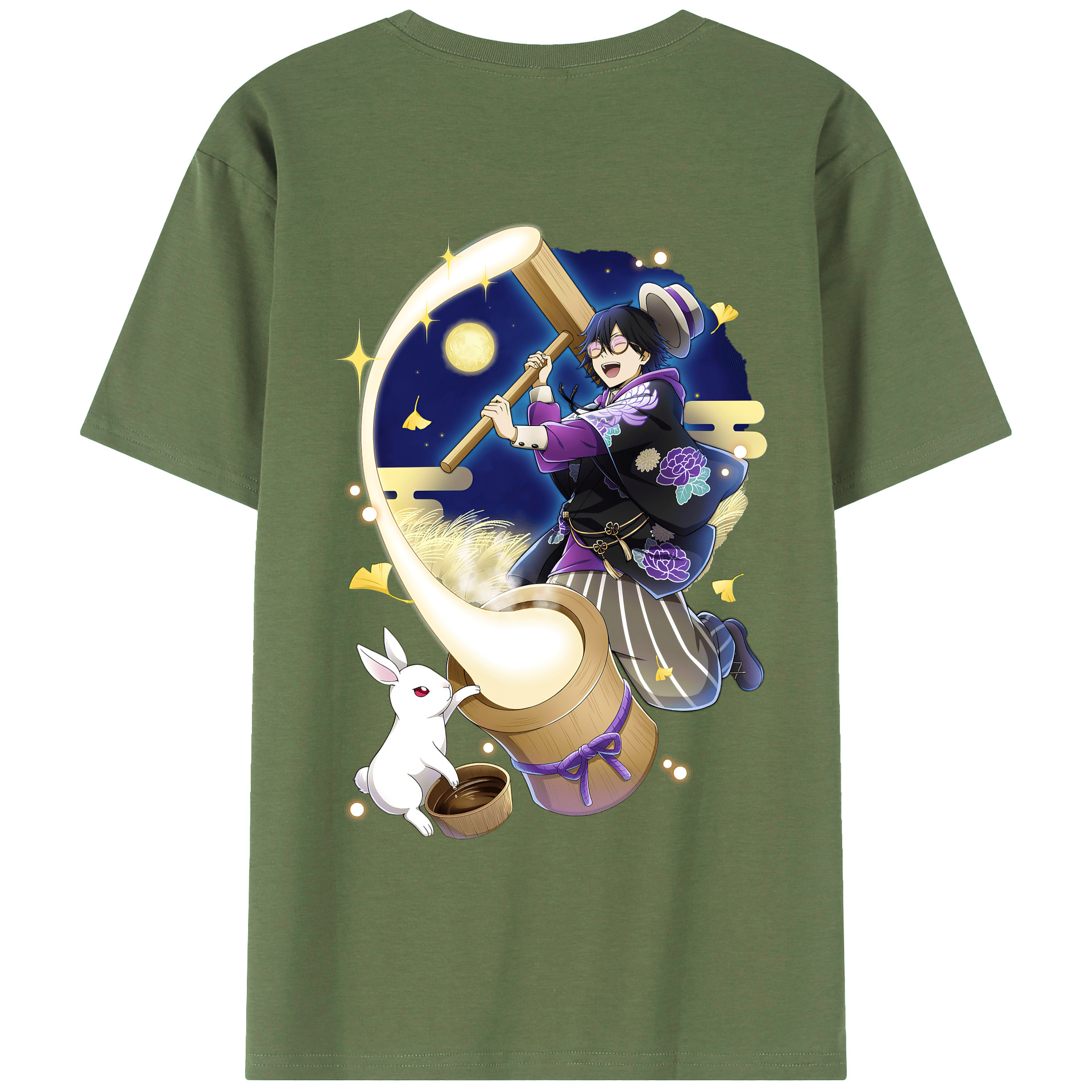 （画像用） 文豪ストレイドッグス Bungo Stray Dogs 綿100％ メンズ半袖Tシャツ（バックプリント） 通気性